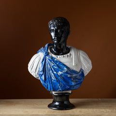 1950s Italian Faience Bust of Caesar