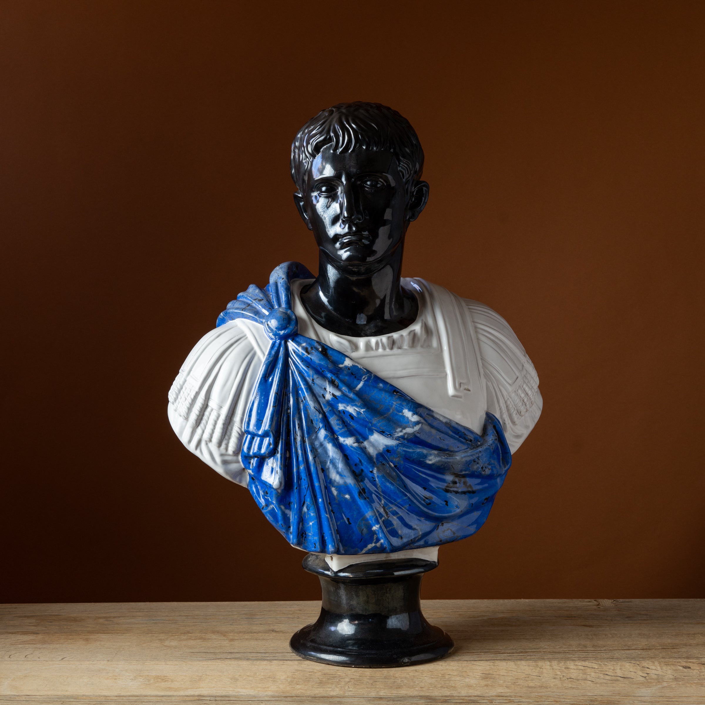 1950s Italian Faience Bust of Caesar