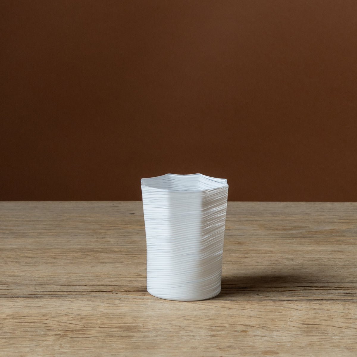 White Octagonal Short Glass