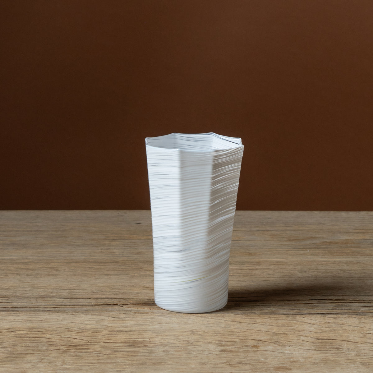White Octagonal Tall Glass