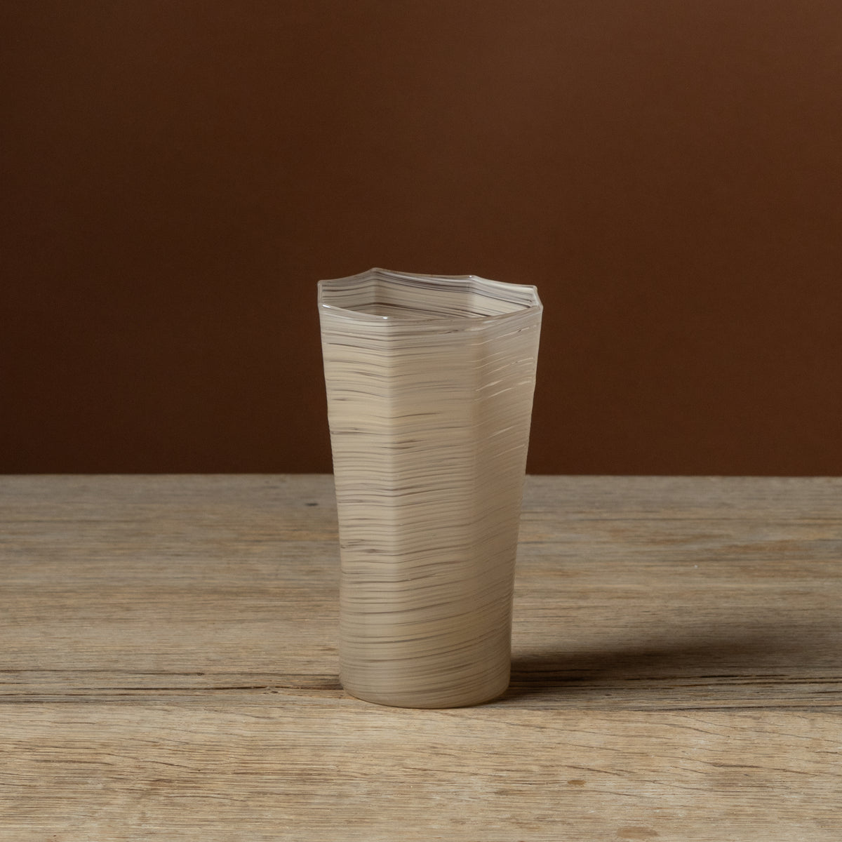 Beige Octagonal Tall Glass
