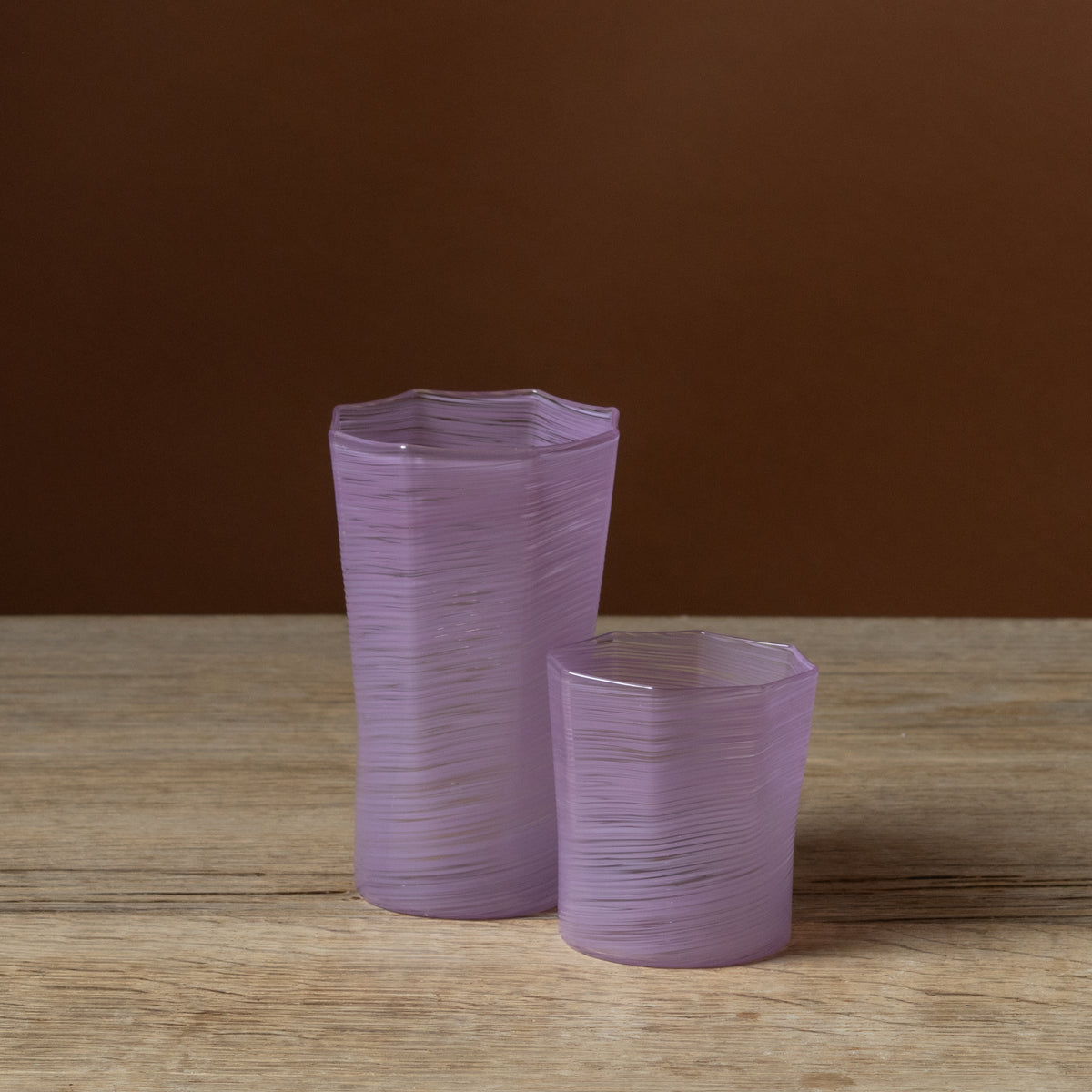 Lilac Octagonal Short Glass