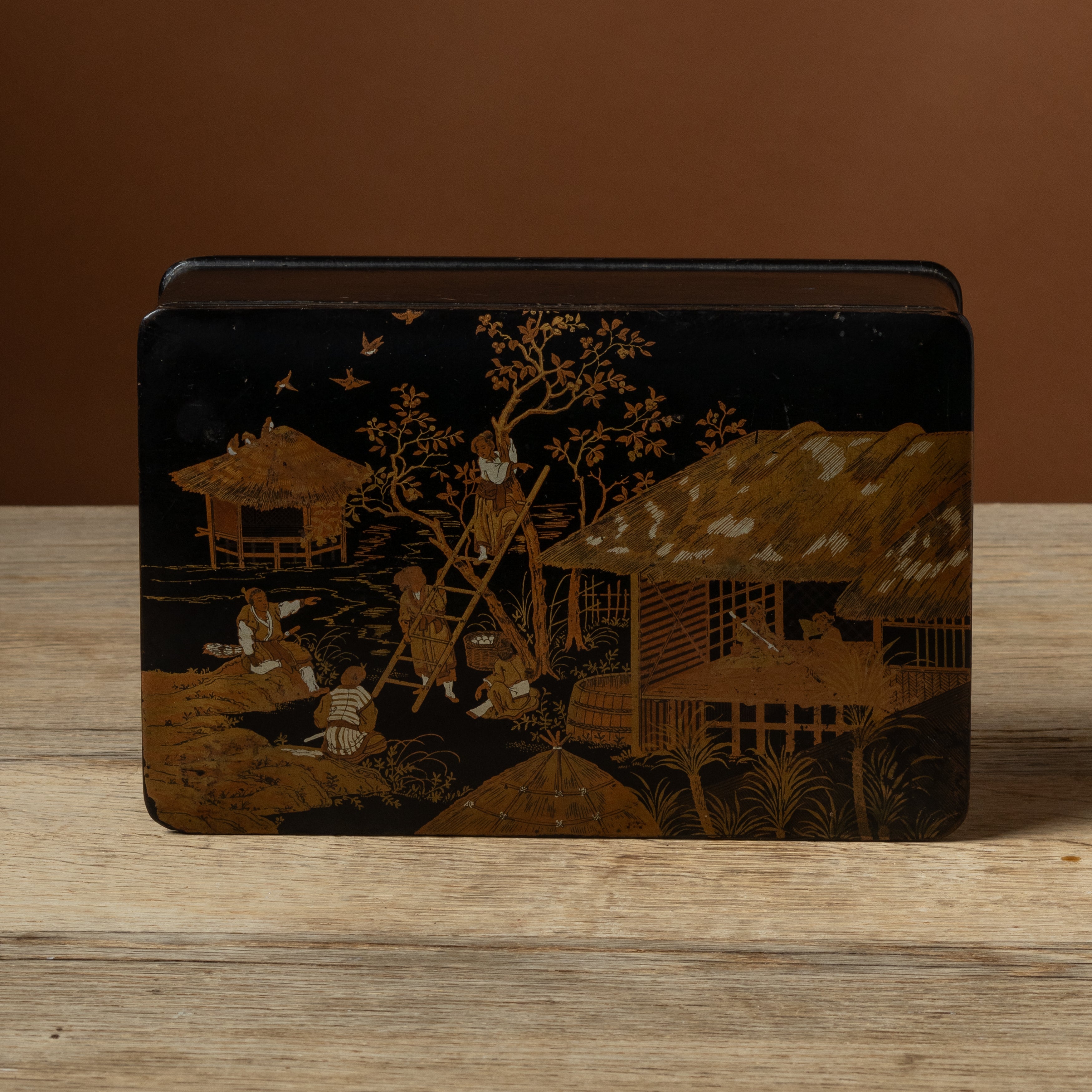 Meiji Period Japanese Black Lacquer Box