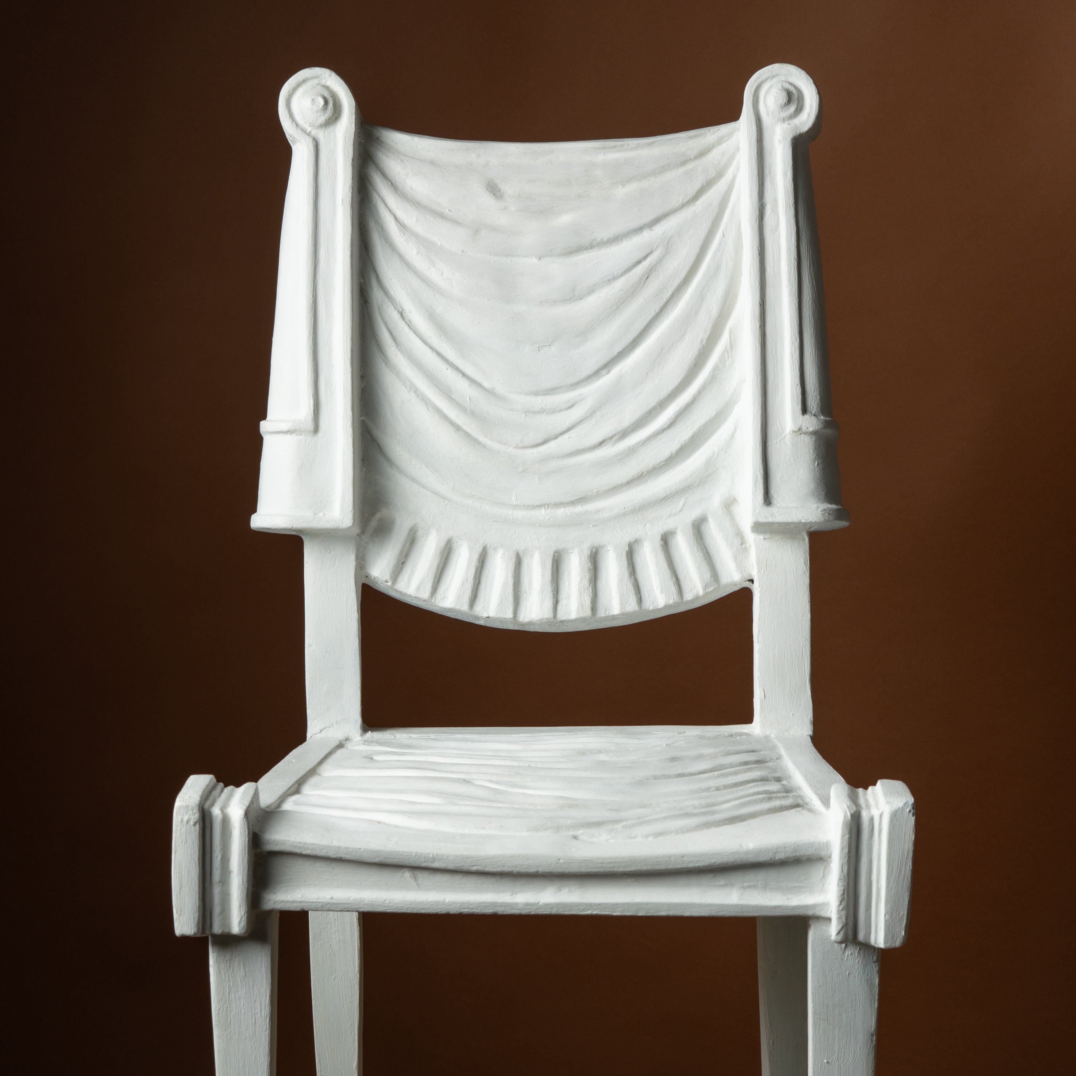 Pair of French Moderne Trompe l'Oeil Plaster Side Chairs c. 1960s