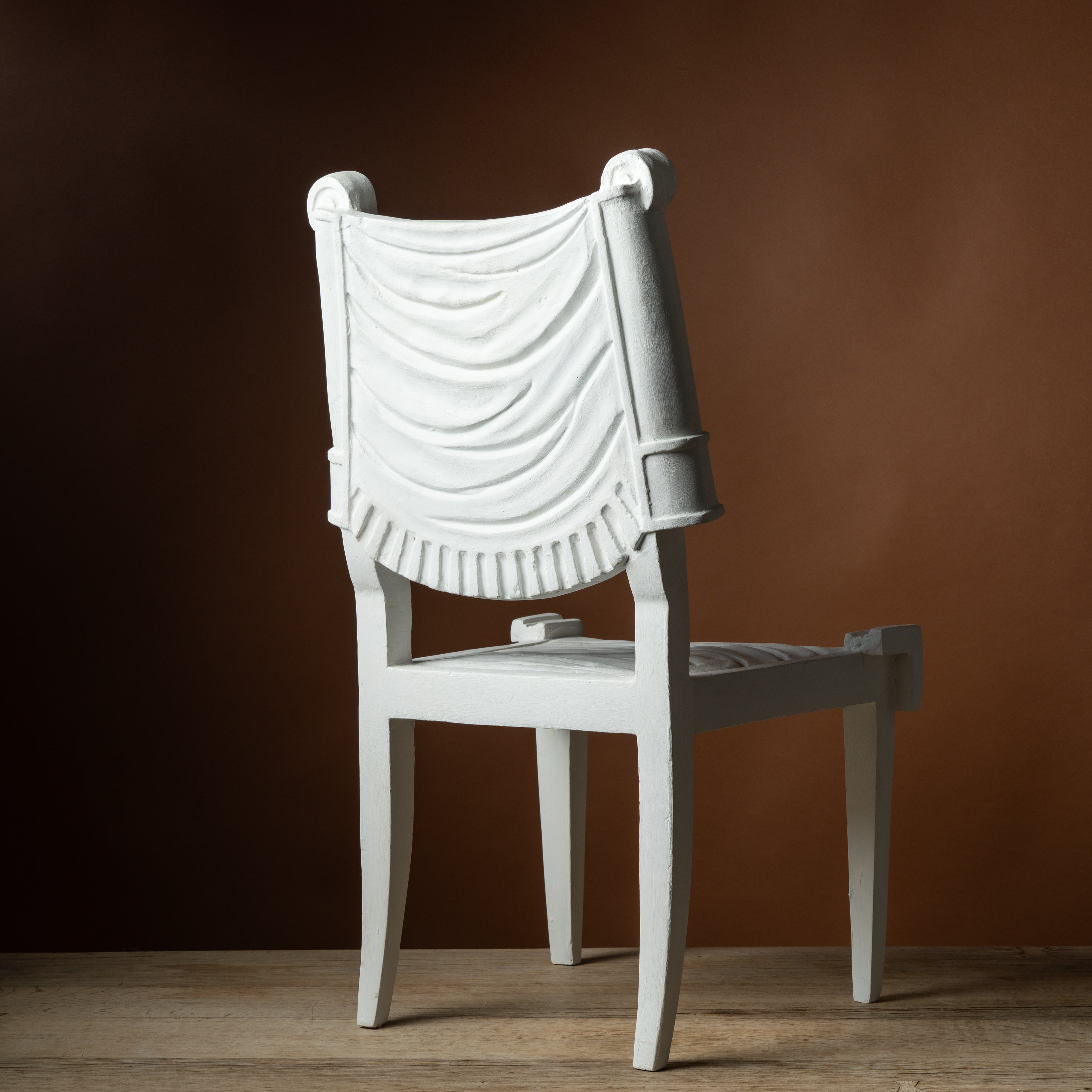 Pair of French Moderne Trompe l'Oeil Plaster Side Chairs c. 1960s