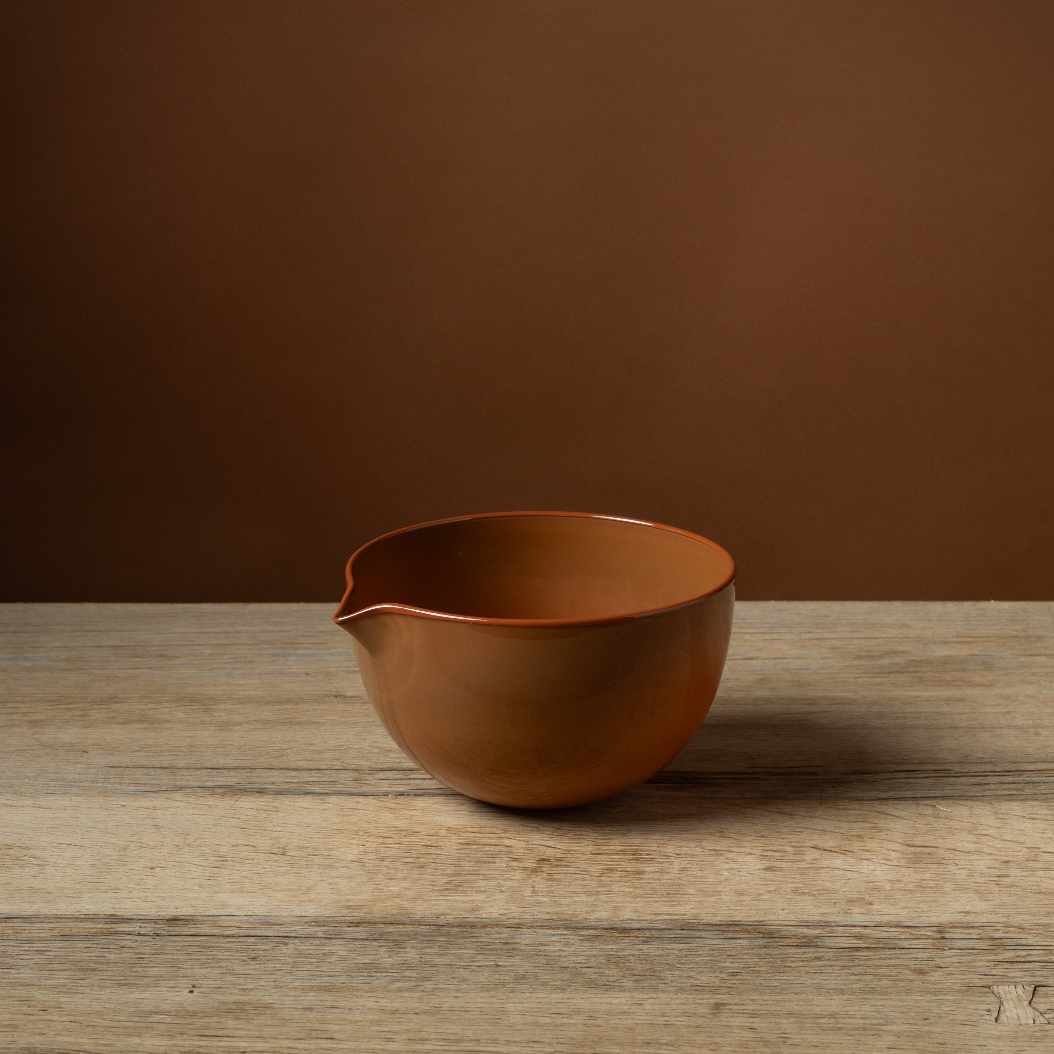 Golden Tobacco Hand-Blown Glass Spout Bowl