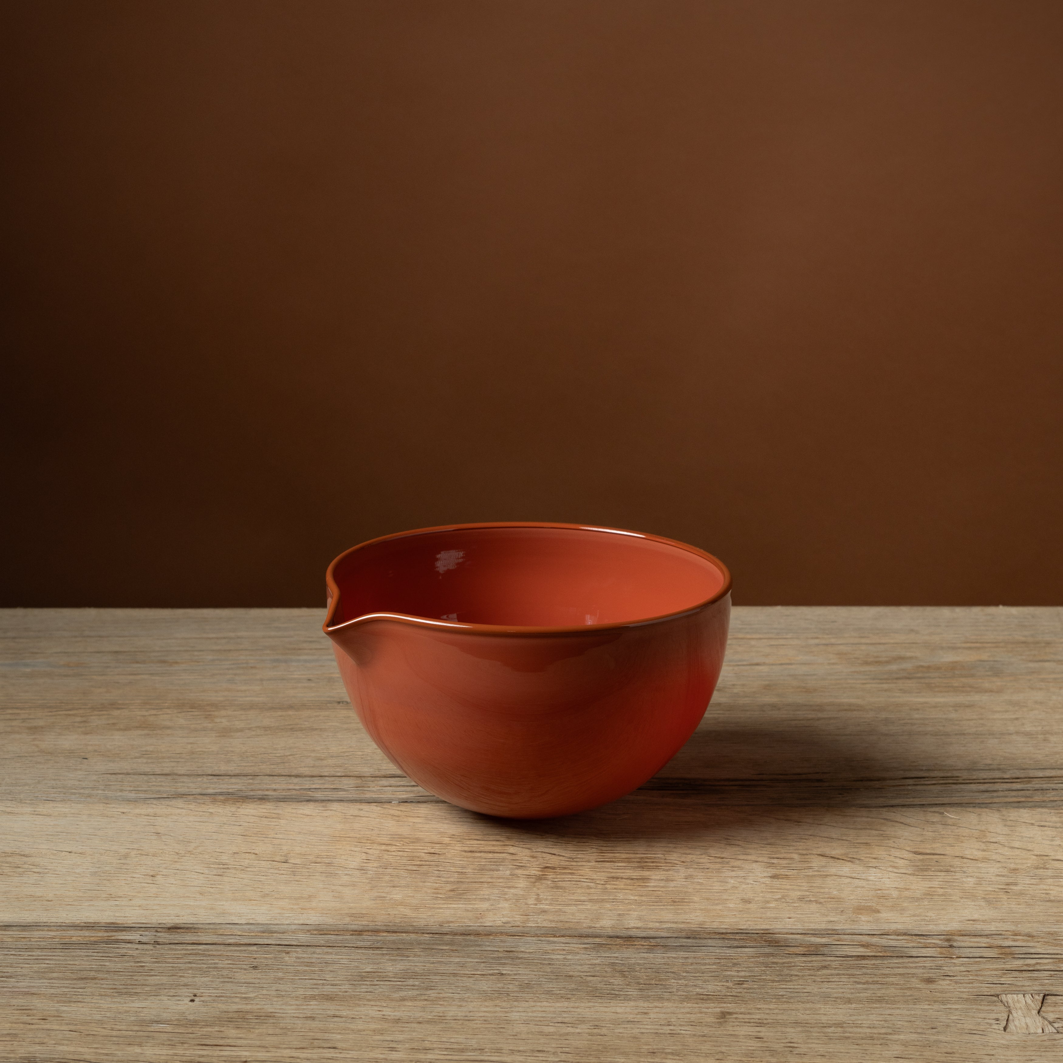 Paprika Hand-Blown Glass Spout Bowl