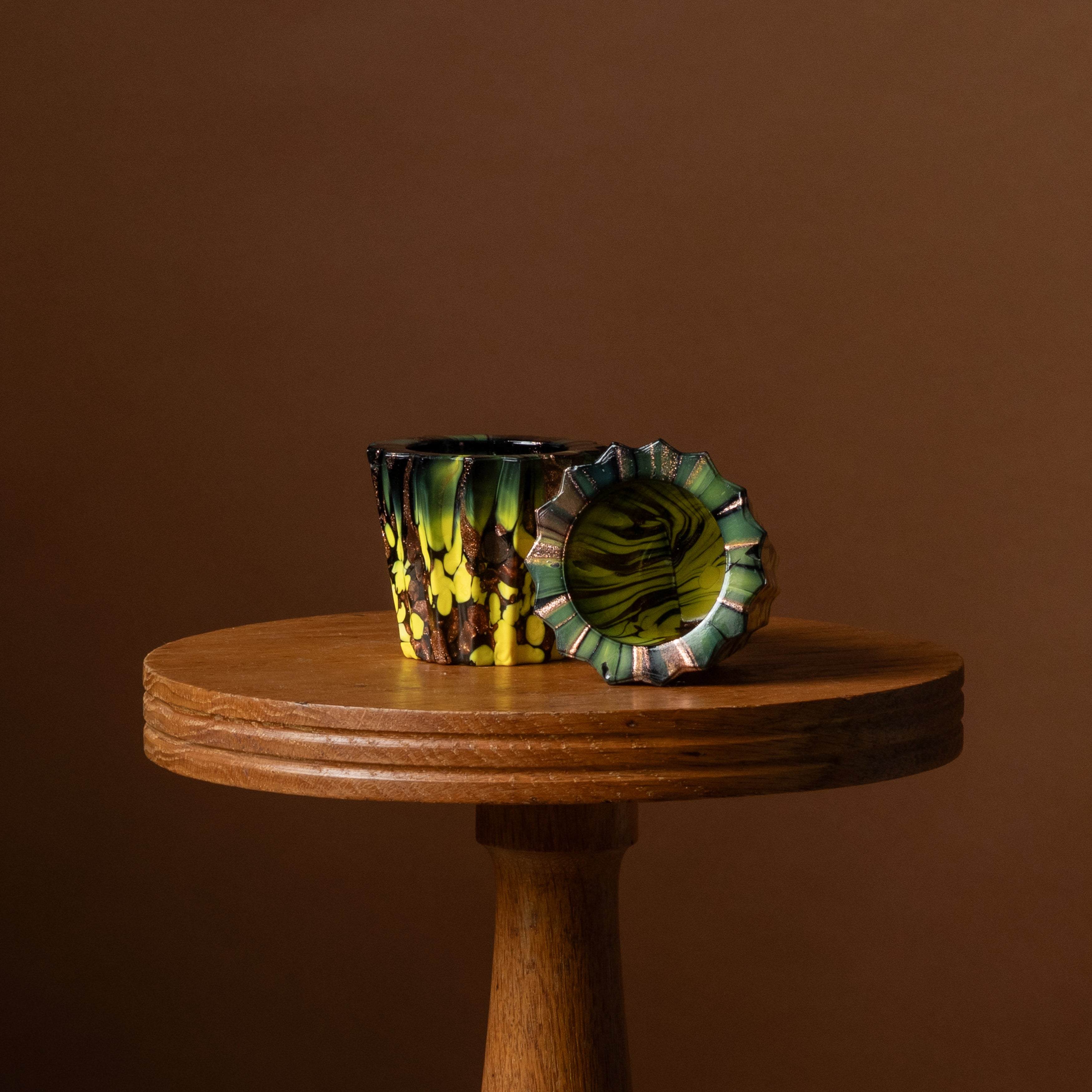 Mid-Century Murano Spatter Glass Match Holder