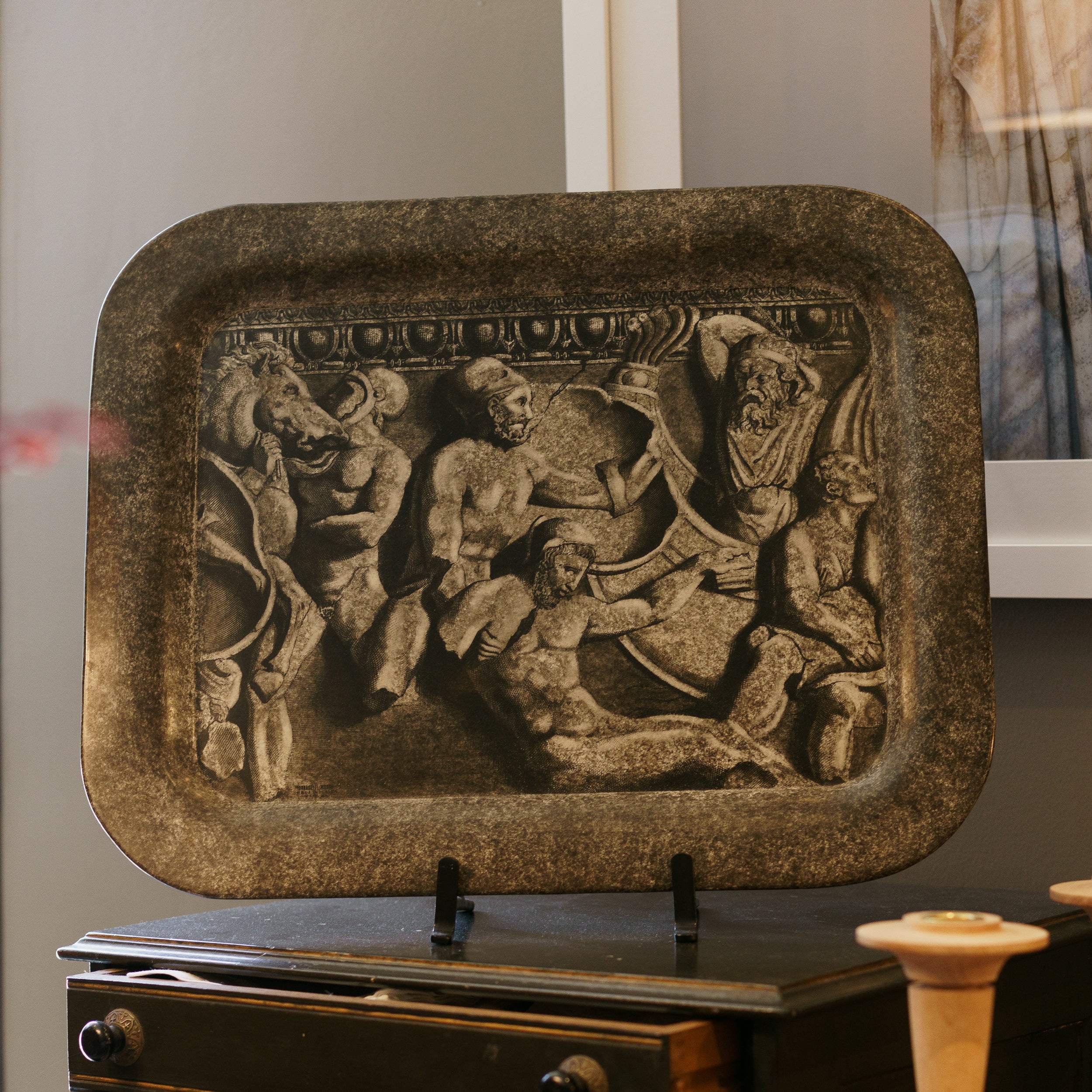 20th C. Roman Tableau Tole Fornasetti Tray