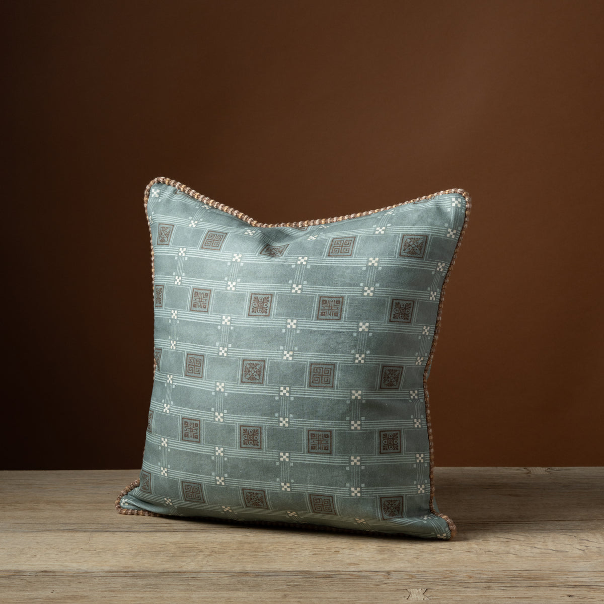 Labyrinthine Pillow in Verdigris