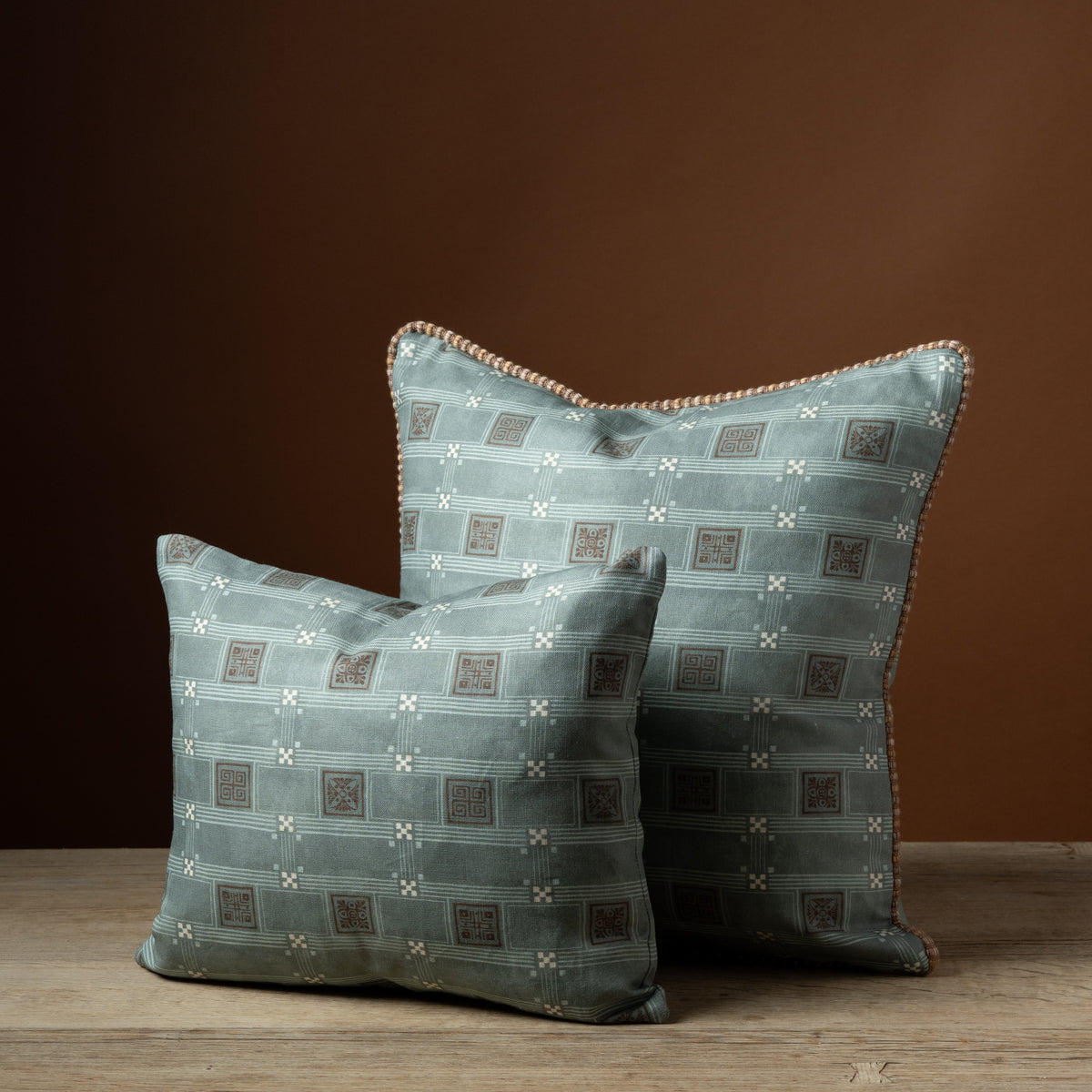 Labyrinthine Pillow in Verdigris