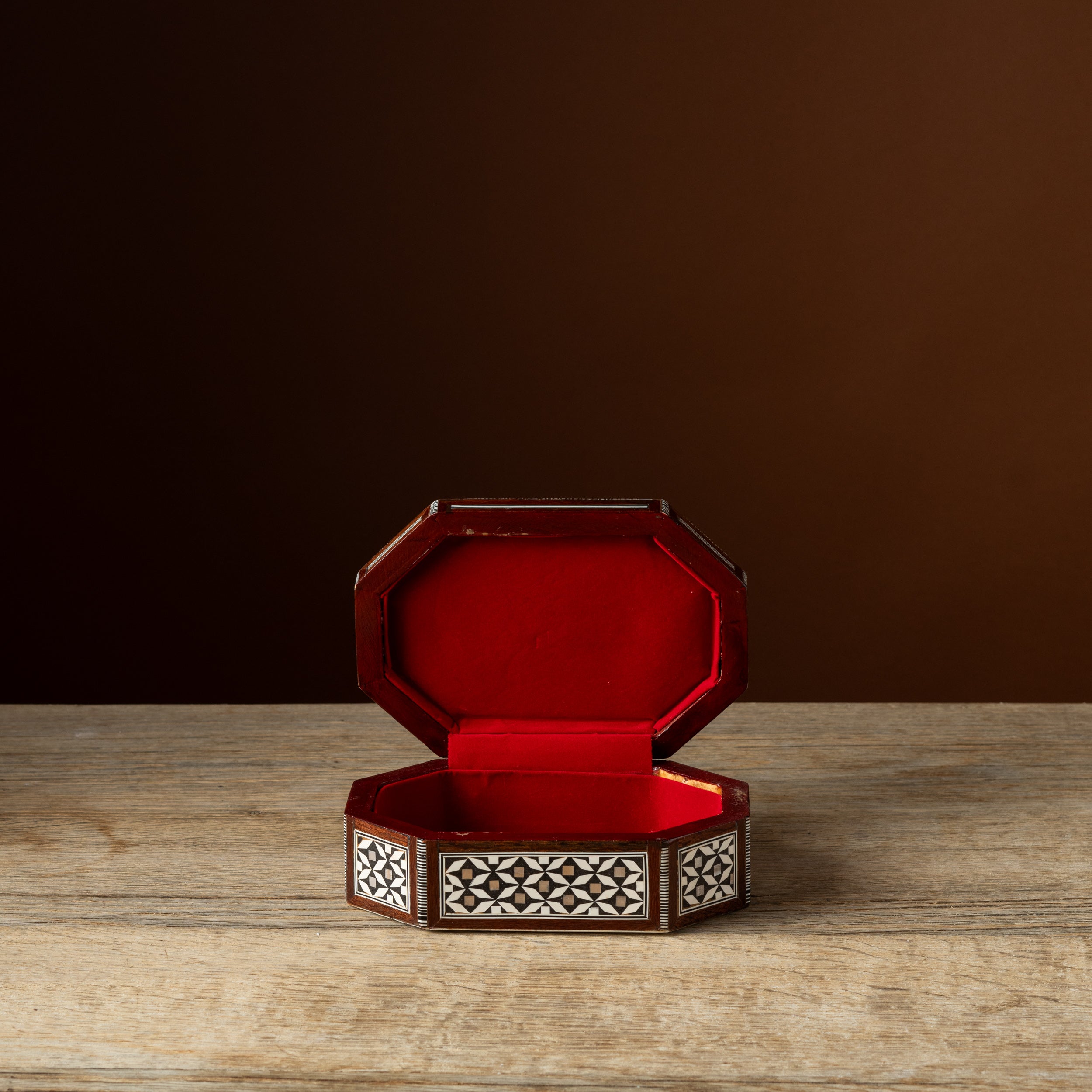 Octagonal Syrian Inlaid Wood Box