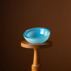 Celeste Blue Slanted Dome Murano Glass Ashtray