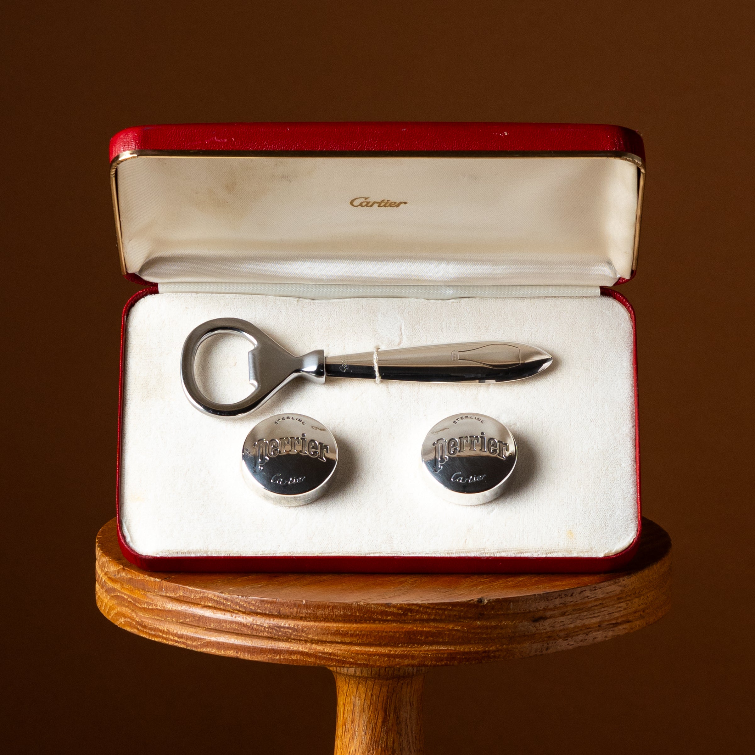 Cartier x Perrier Sterling Bottle Opener & Cap Set
