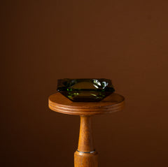 Green Glass Square Ashtray