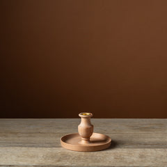 Small Beechwood Kana Candlestick with Tray