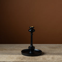 Medium Ebony Kana Candlestick with Tray