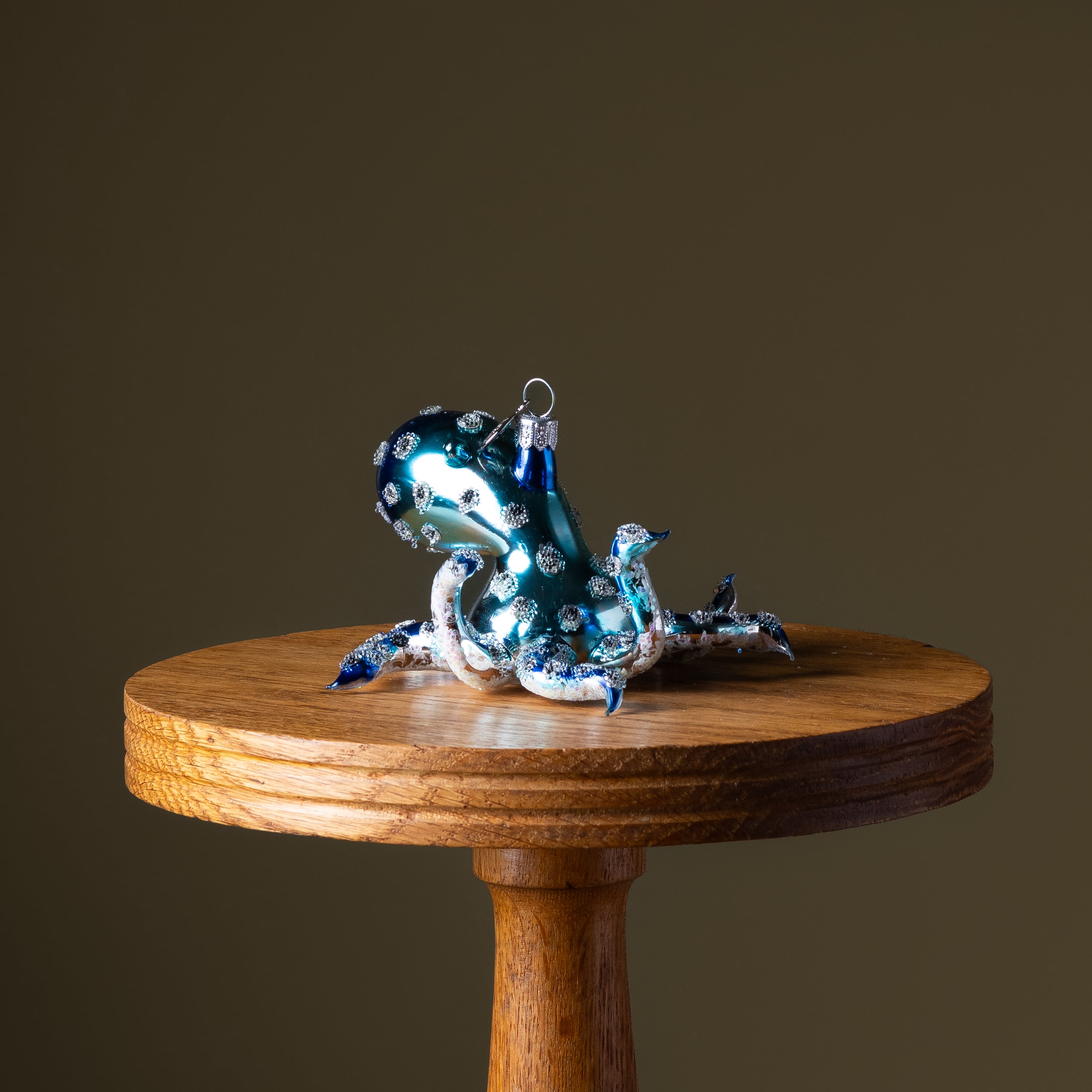 Blue Octopus Glass Ornament