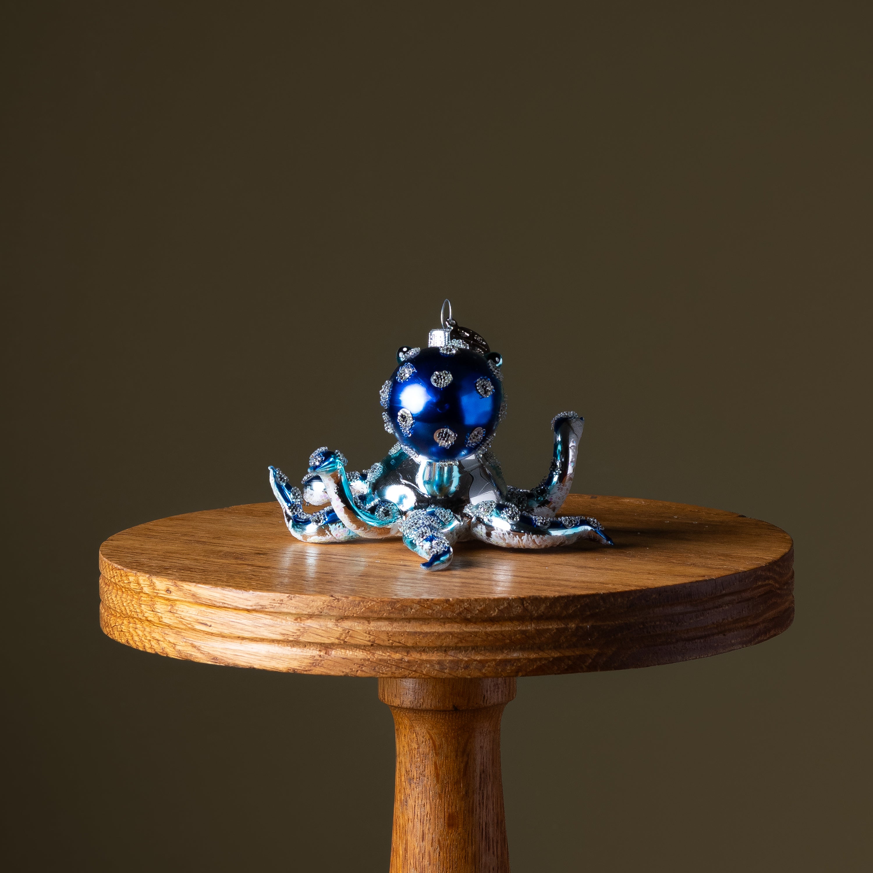 Blue Octopus Glass Ornament
