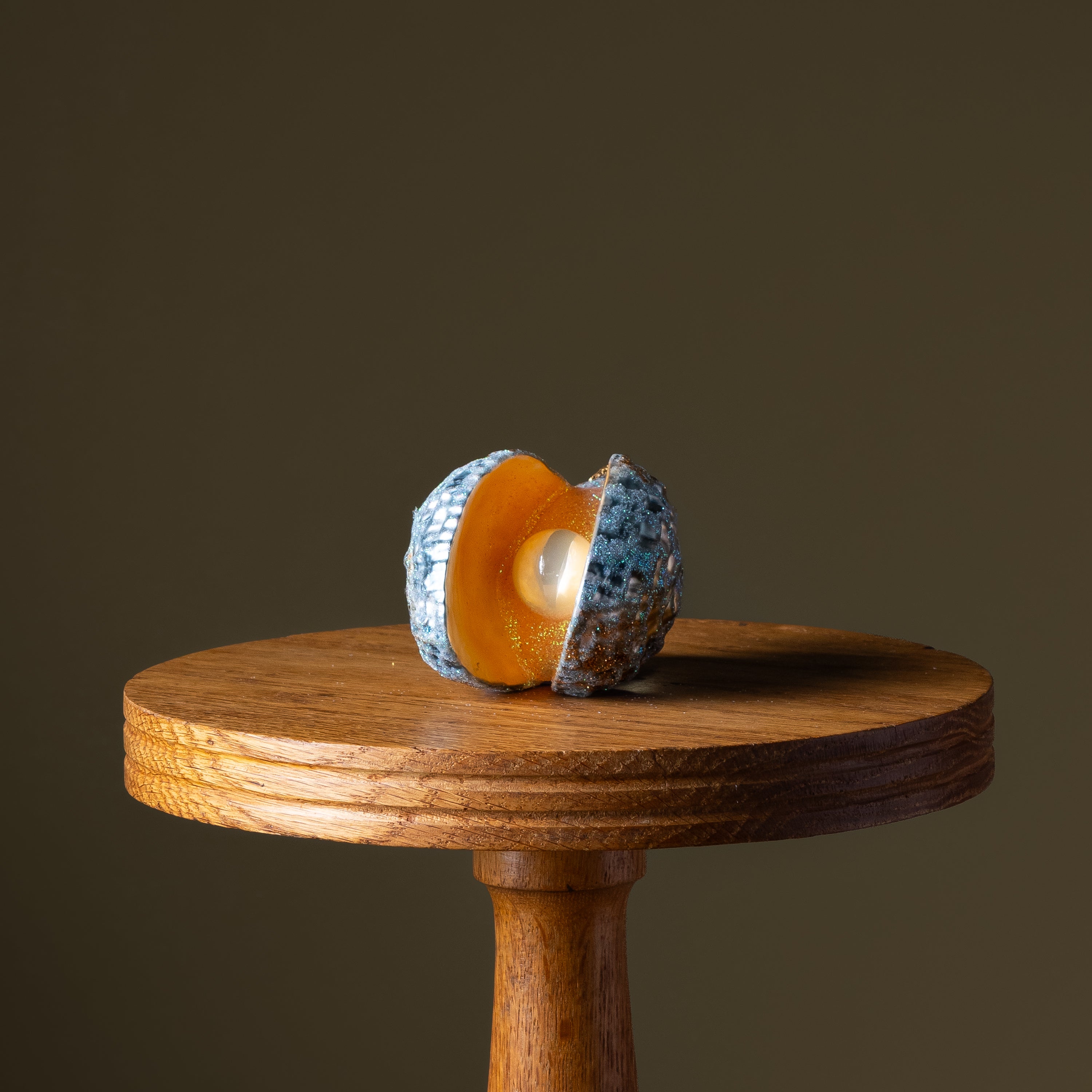 Oyster Shell with Pearl Glass Ornament