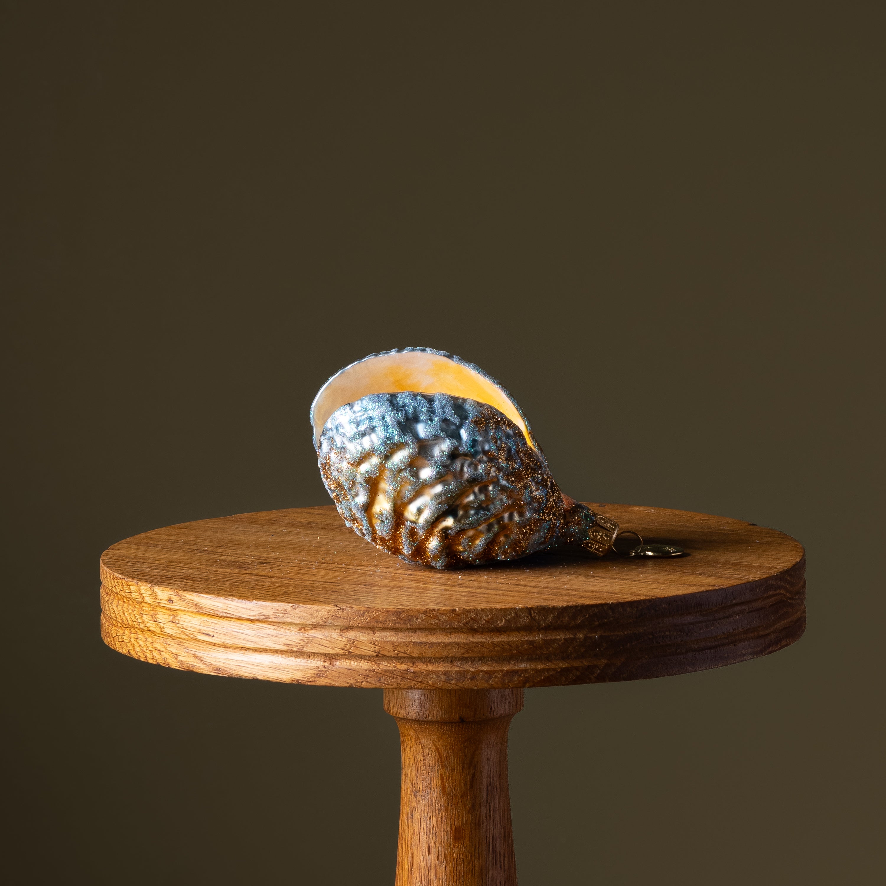 Oyster Shell with Pearl Glass Ornament