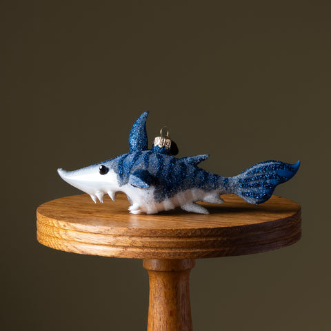 Great White Shark Glass Ornament
