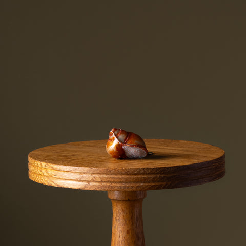 Mini Orange Snail Shell Glass Ornament