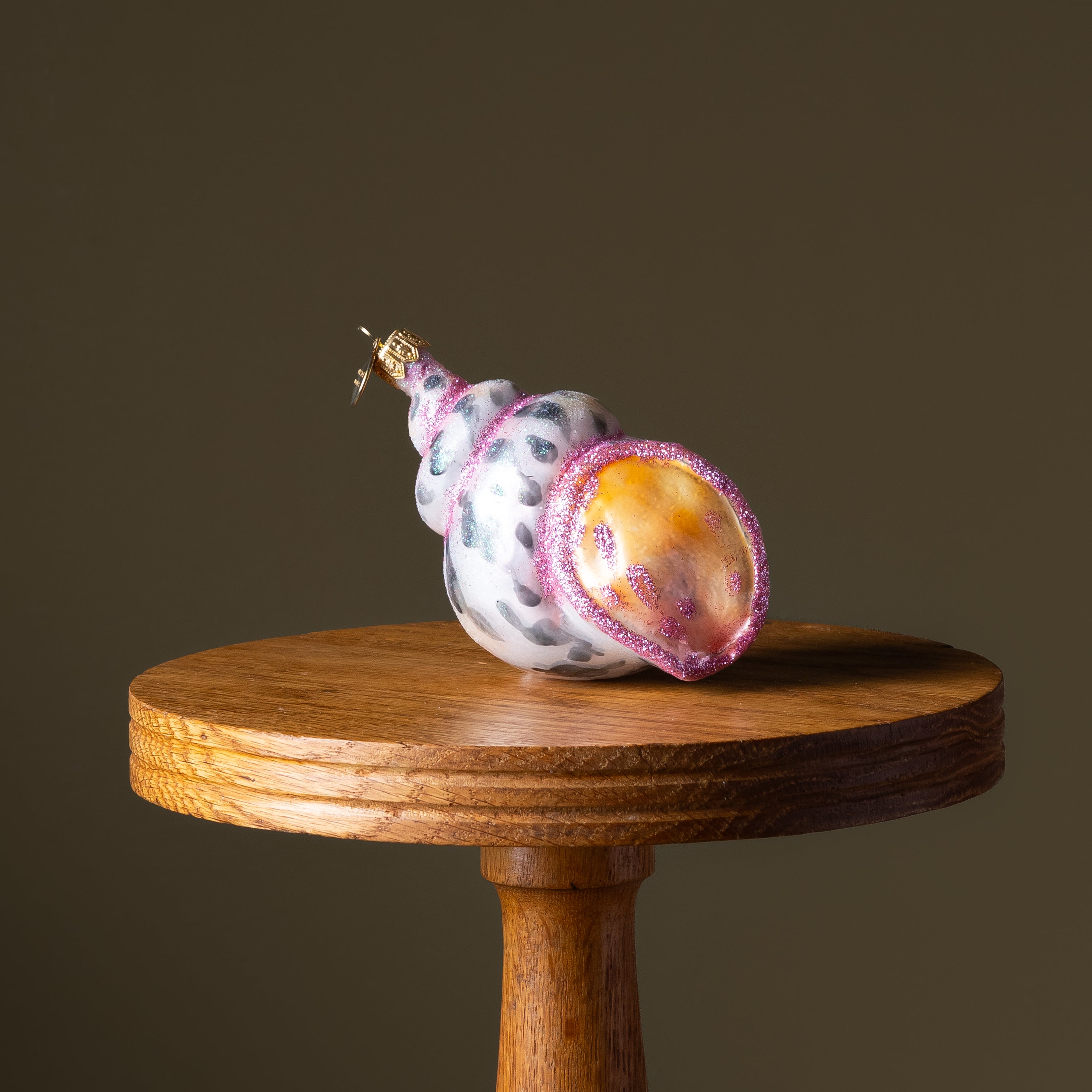 Pink Conch Shell Glass Ornament