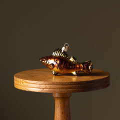 Brown Perch Fish Glass Ornament