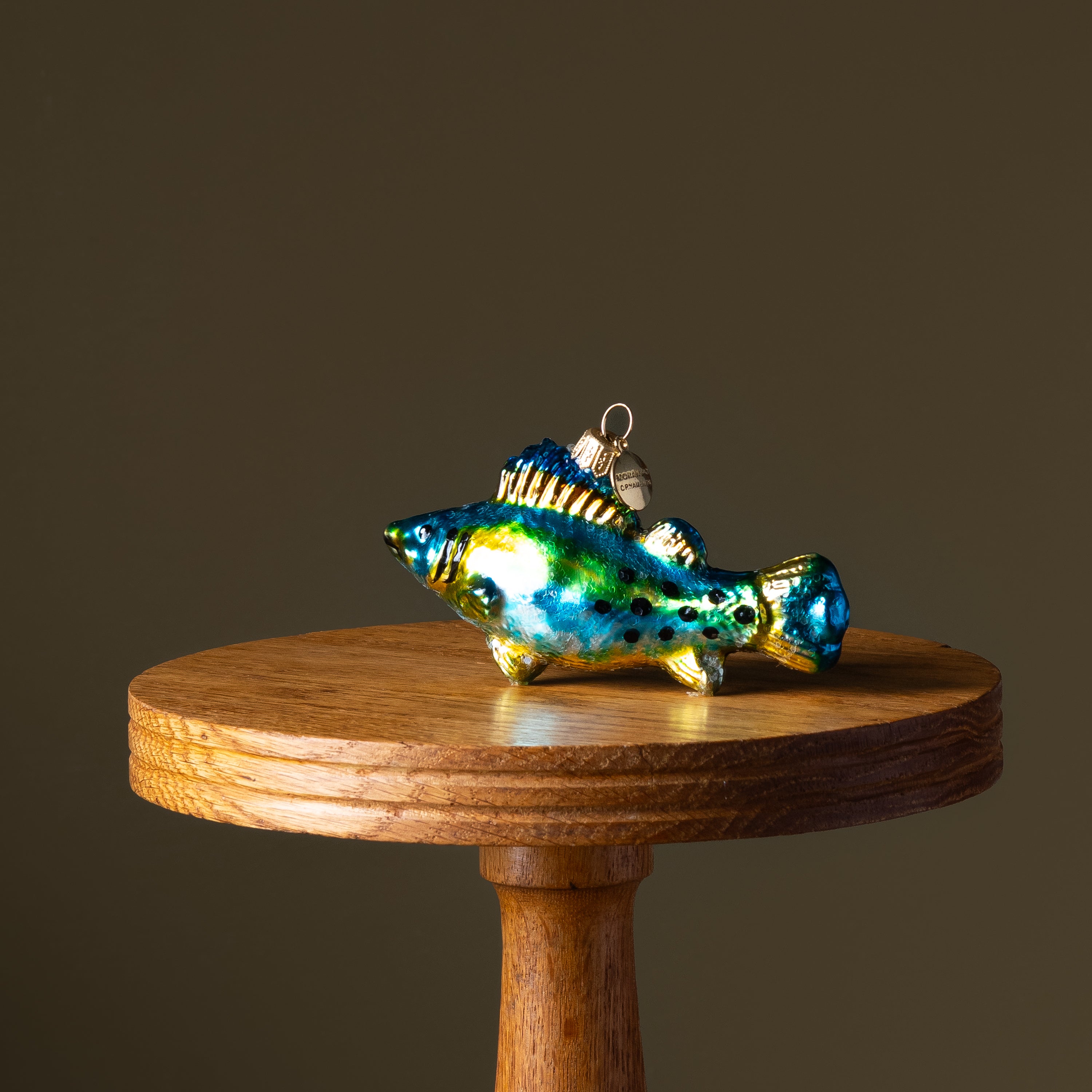 Neon Perch Fish Glass Ornament