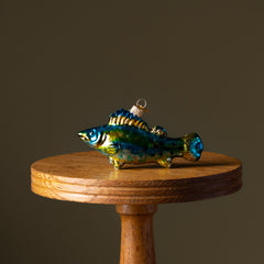 Neon Perch Fish Glass Ornament