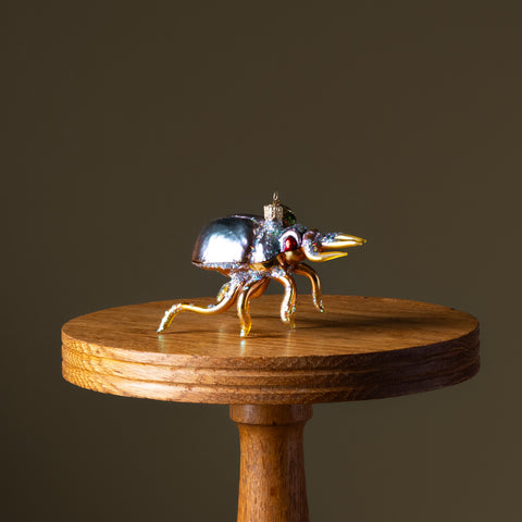 Beetle Bug Glass Ornament