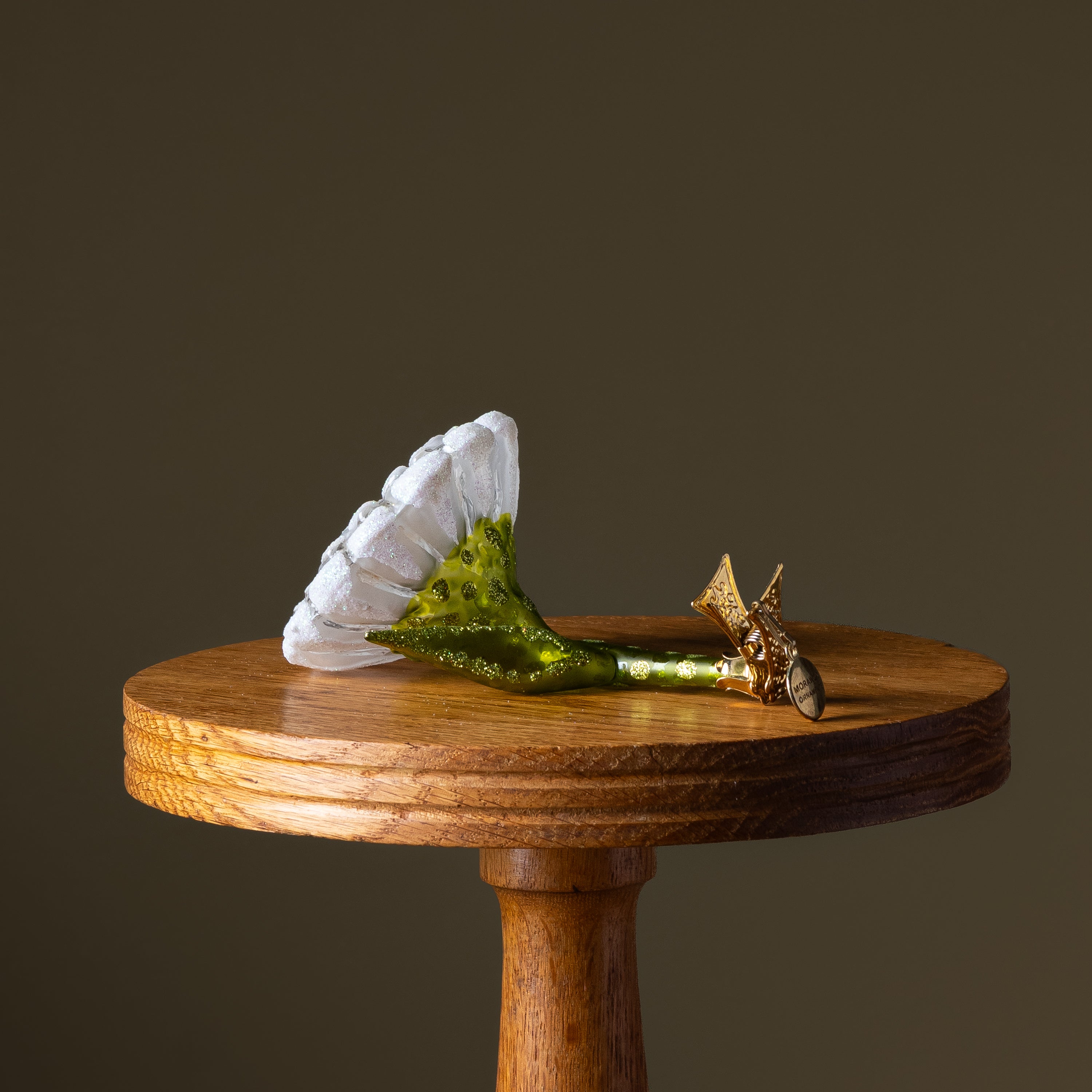 White Gerber Flower Glass Ornament