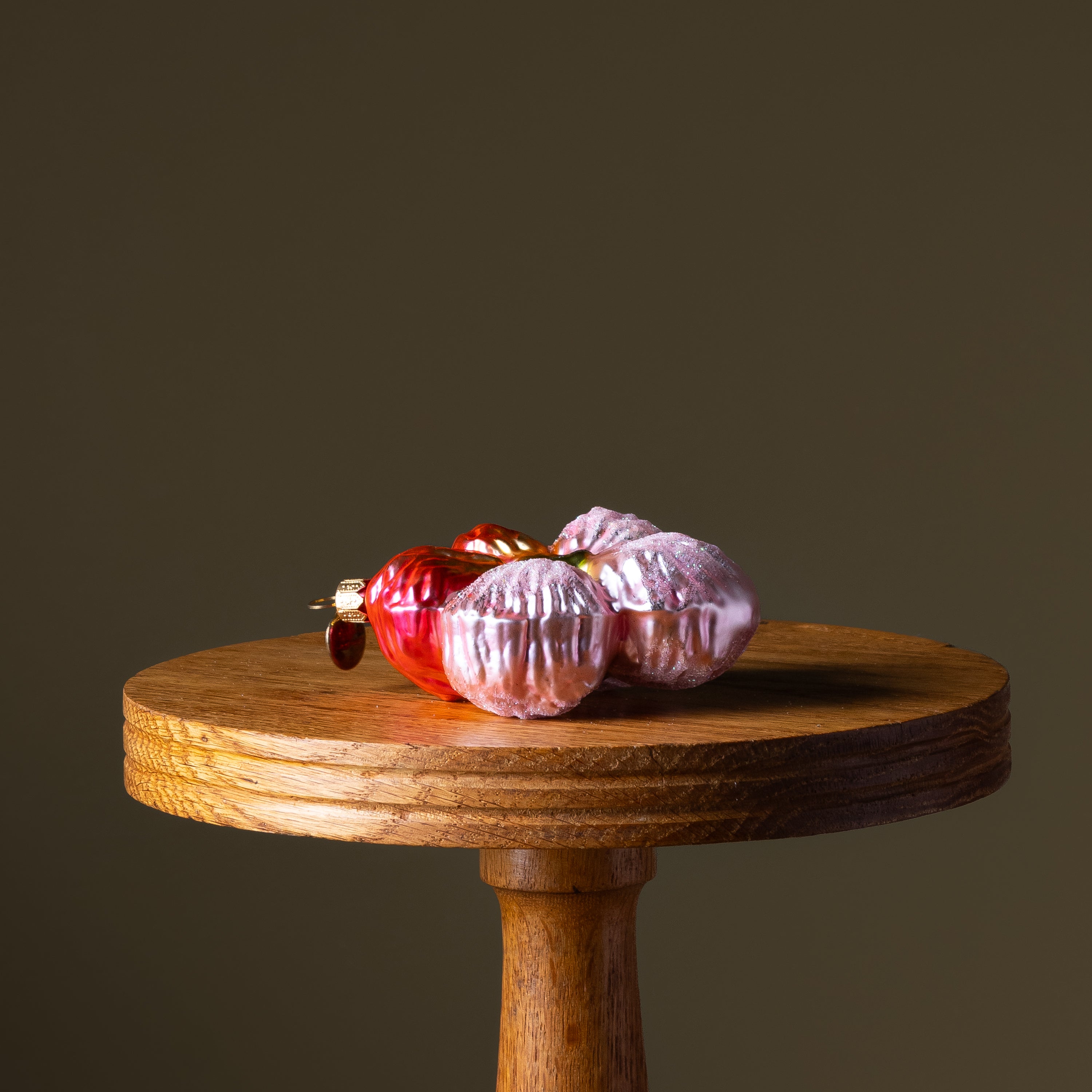 Pink Pansy Flower Glass Ornament