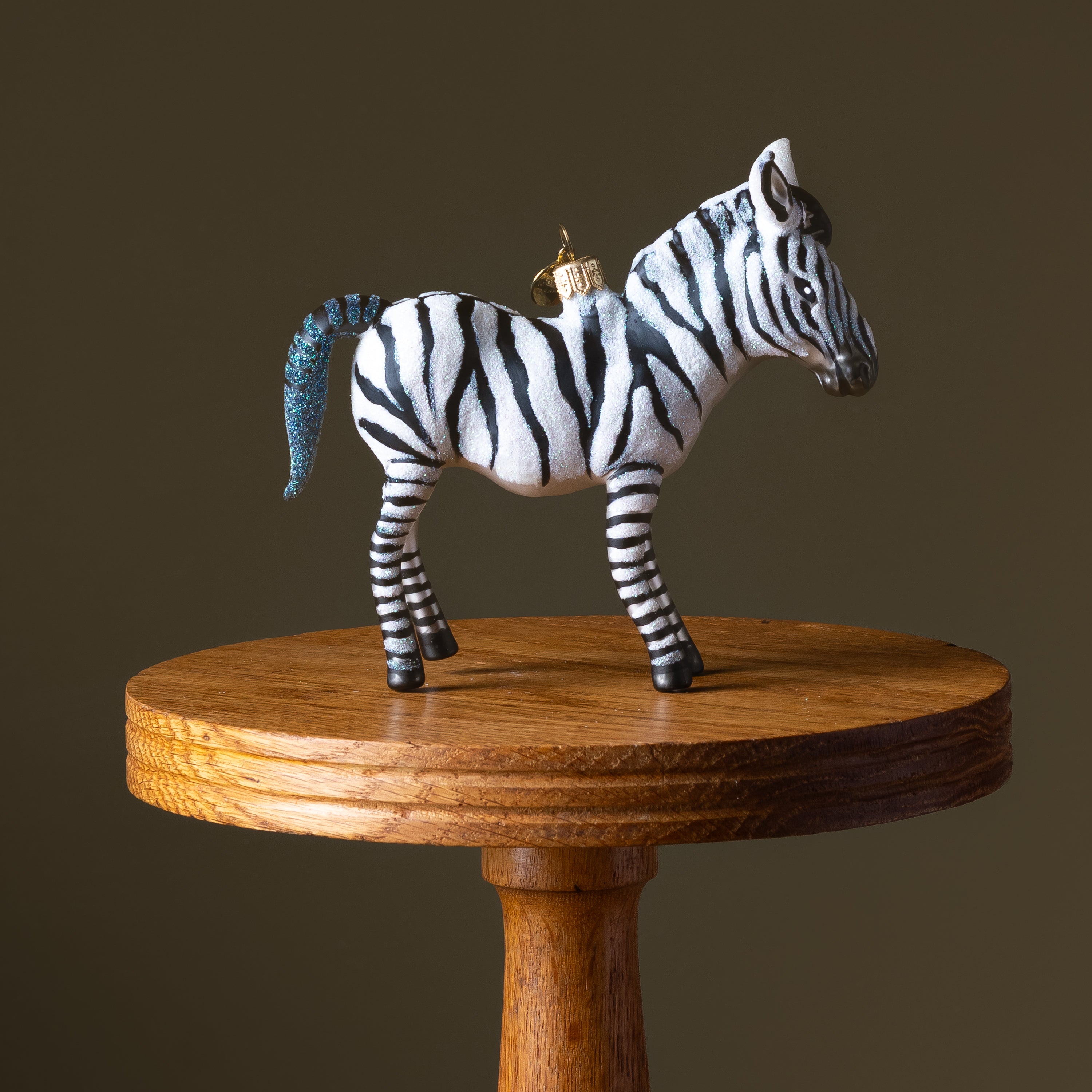 Zebra Glass Ornament