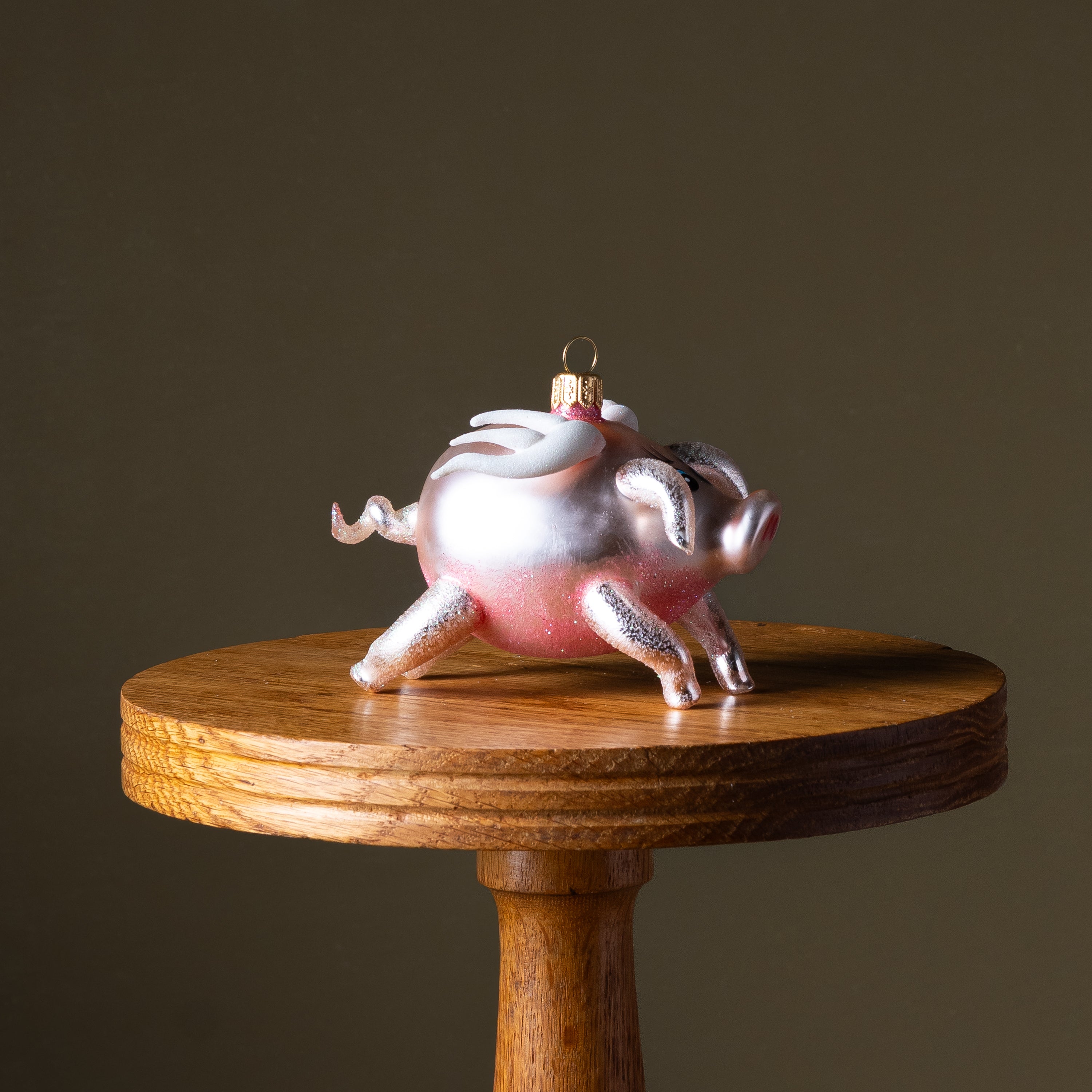 Flying Pig Glass Ornament