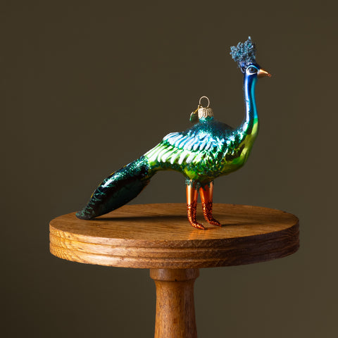 Peacock Glass Ornament