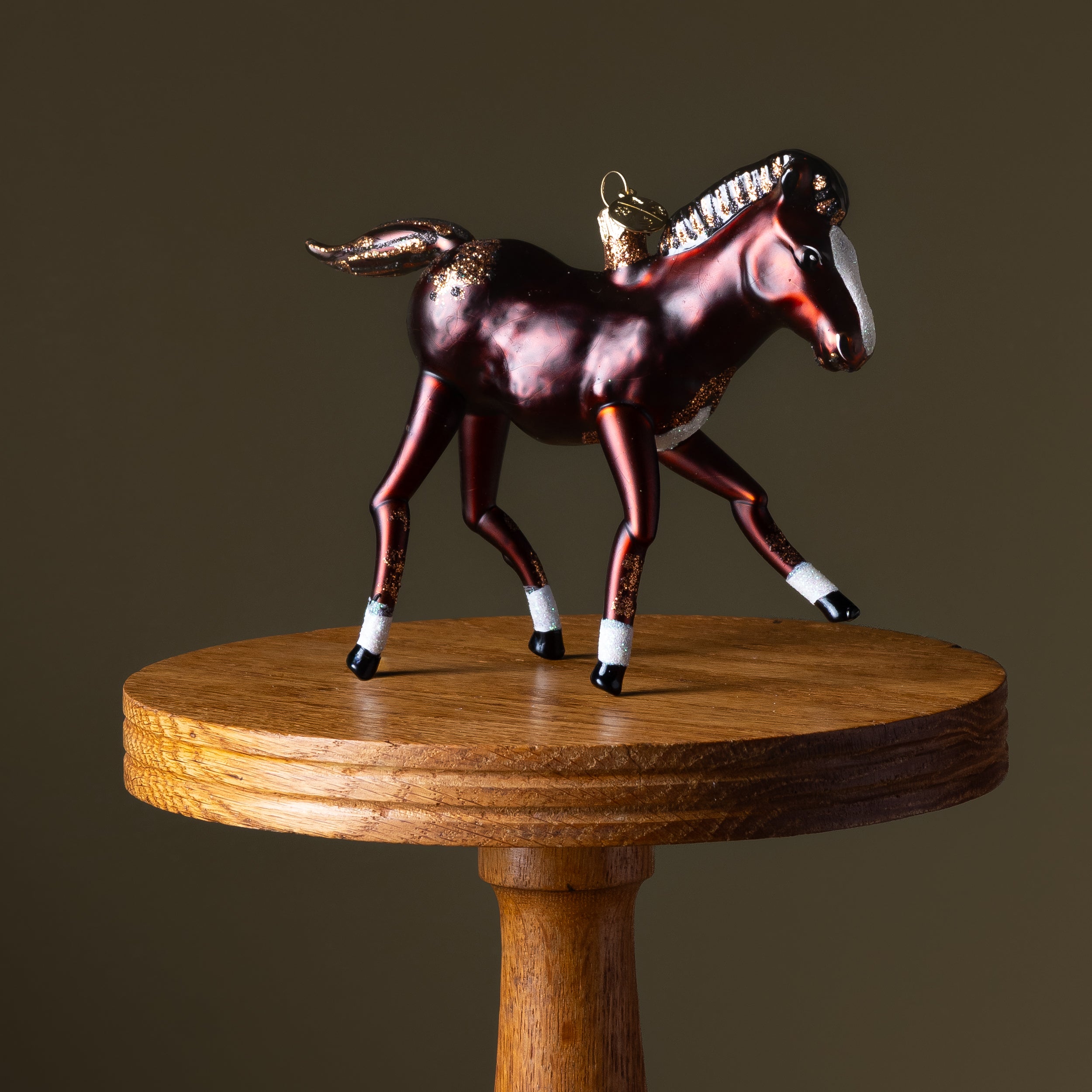 Chestnut Filly Horse Glass Ornament