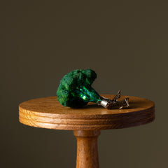 Head of Deep Green Broccoli Glass Ornament