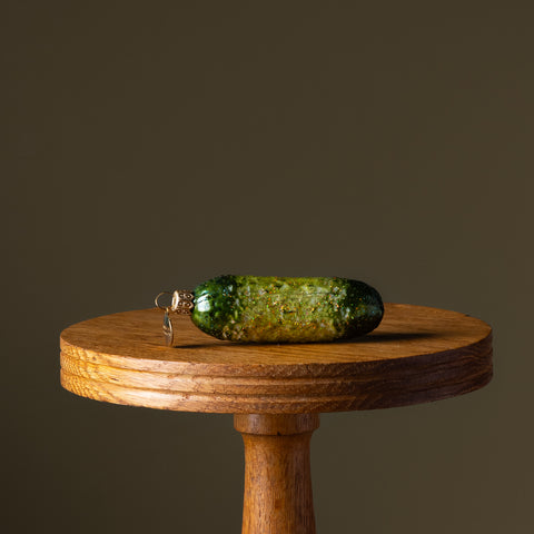 Small Dill Pickle Glass Ornament