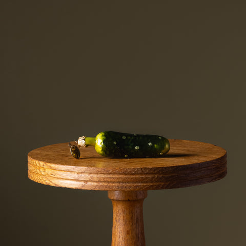 Small Spotted Pickle Glass Ornament