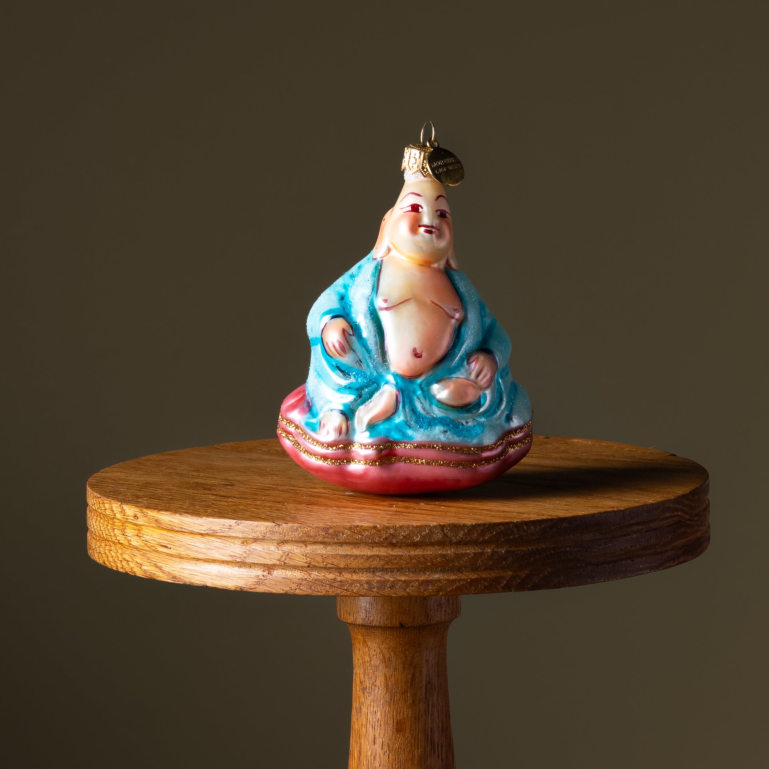 Sitting Buddah Glass Ornament