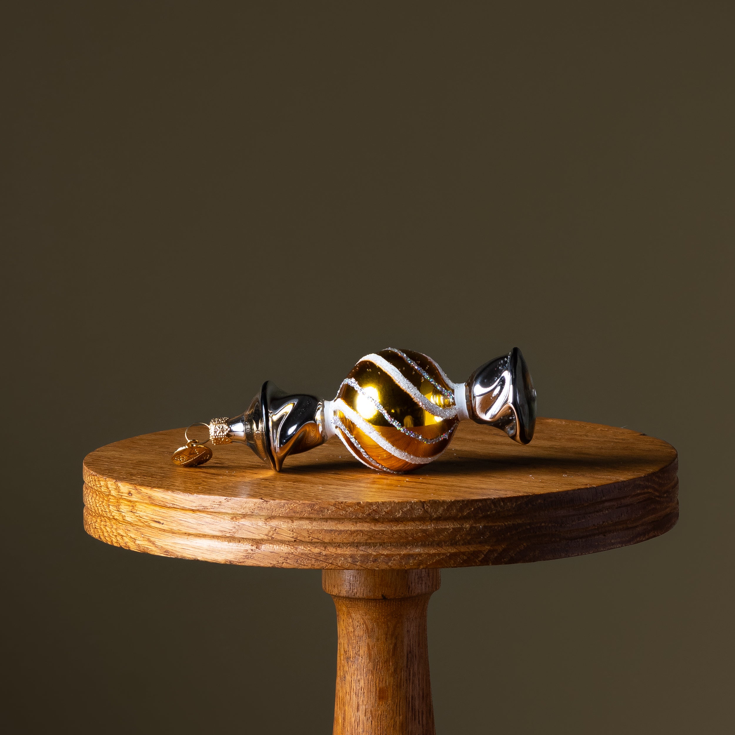 Yellow Wrapped Candy Glass Ornament