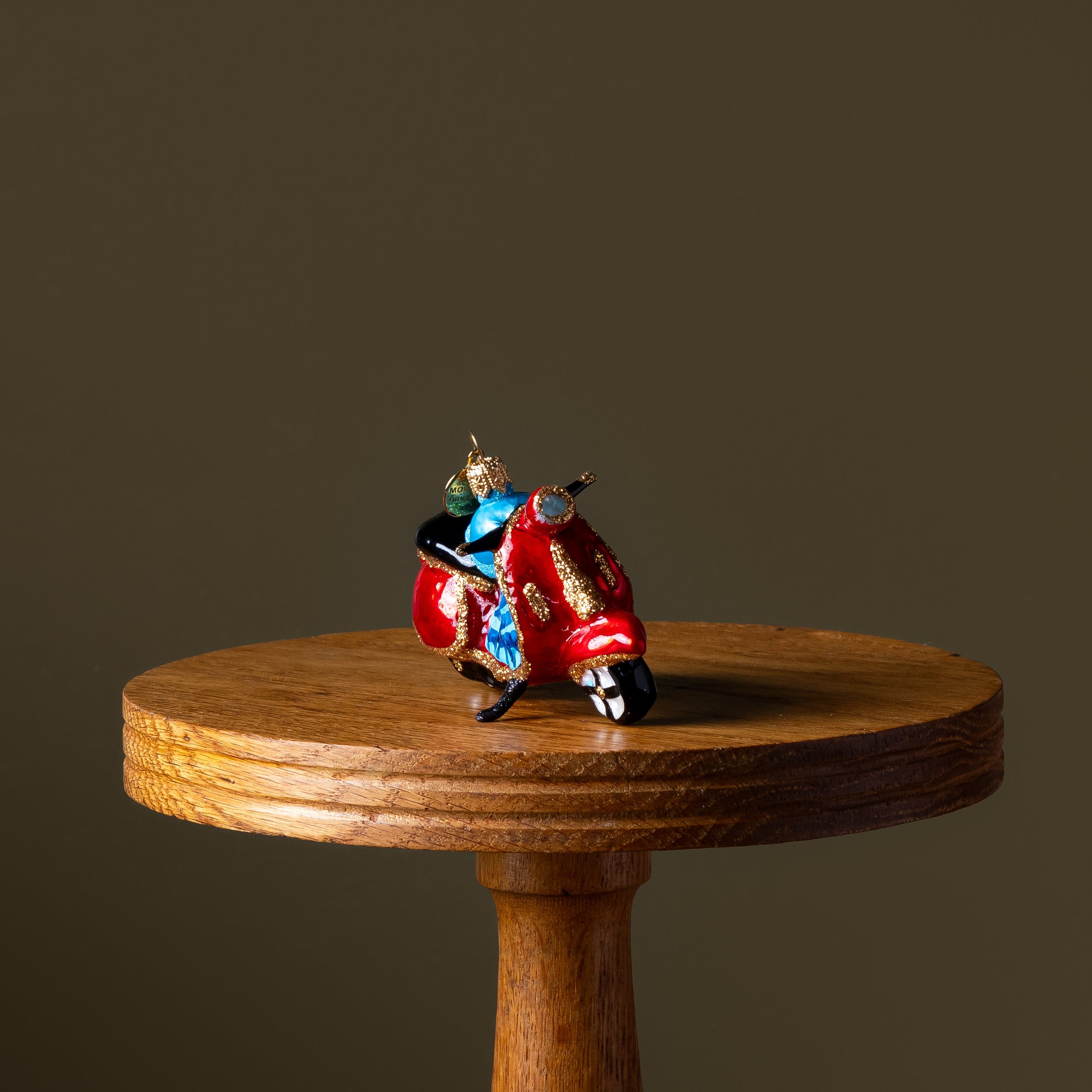 Vespa Scooter Glass Ornament