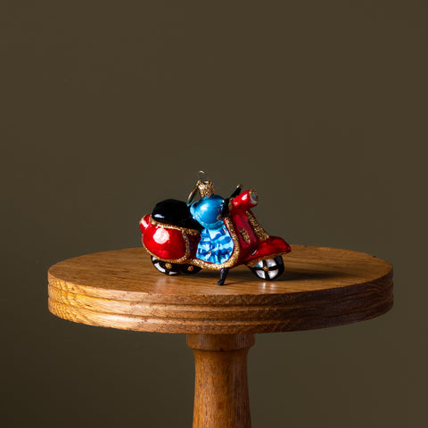 Vespa Scooter Glass Ornament