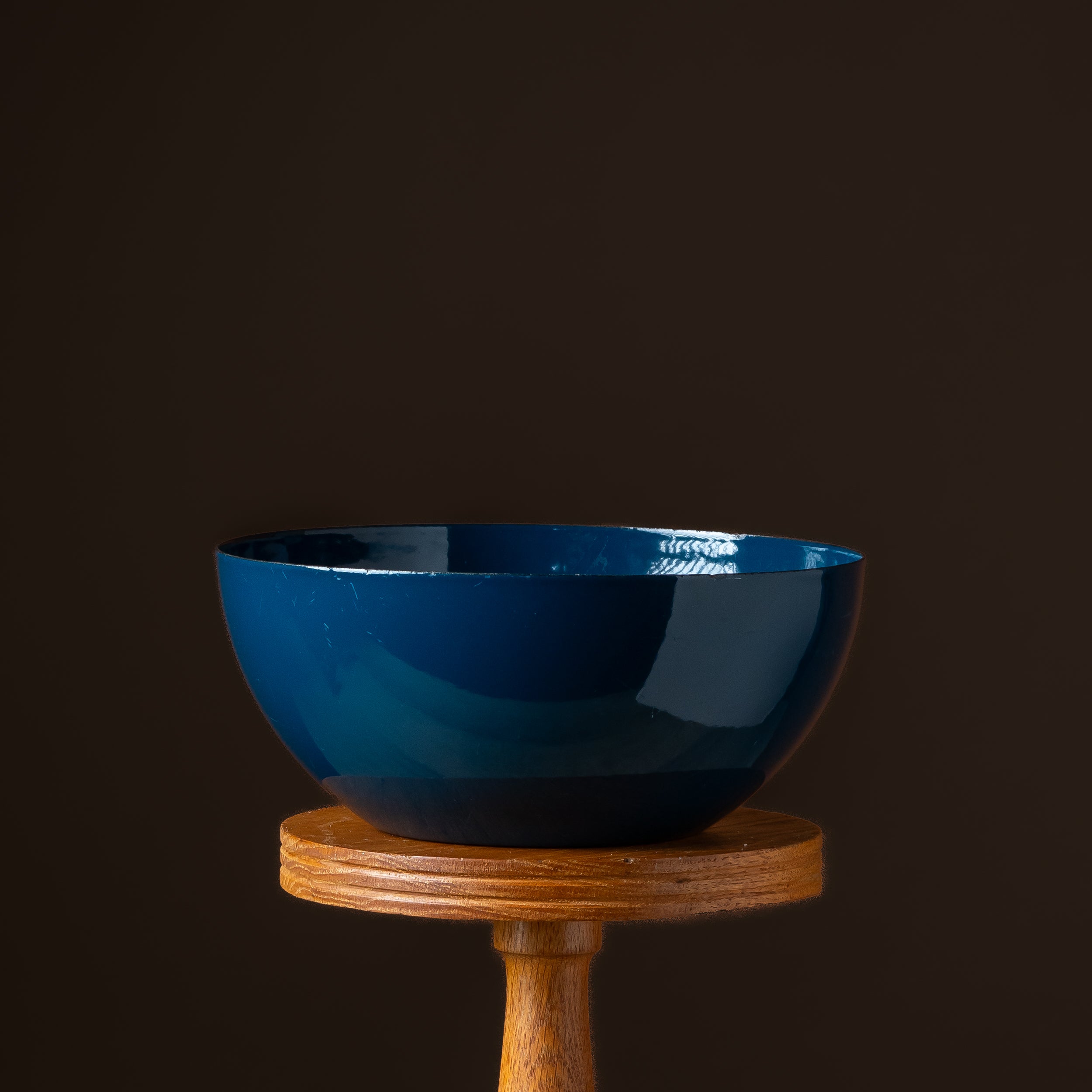 Mid-Century Indigo Enameled Bowl