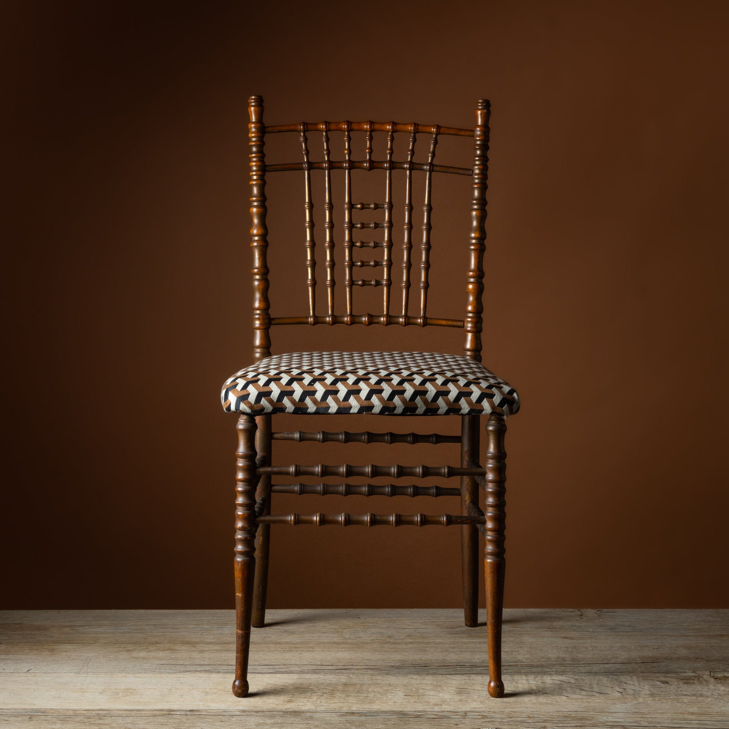 Pair of Italian Chiavari Chairs with Lelièvre Paris Seats