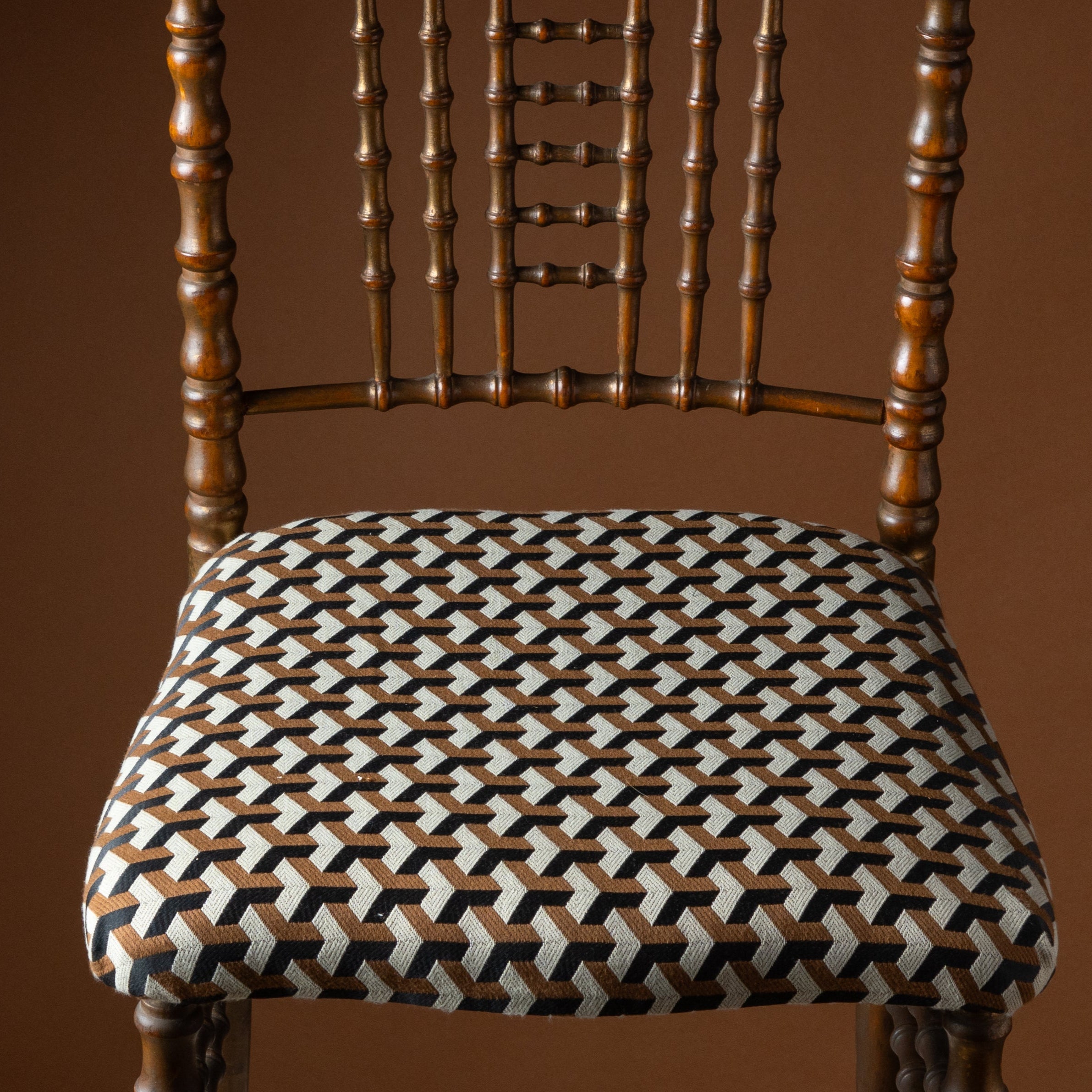 Pair of Italian Chiavari Chairs with Lelièvre Paris Seats
