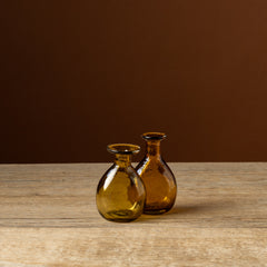 Amber Curved Bud Vase