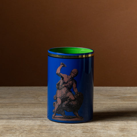 Roman Soldier & Lion Brush Pot No. 1